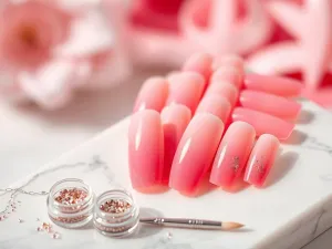 Lawendowe paznokcie z brokatem – pomysły na manicure