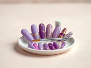 Paznokcie fiolet ze złotem: inspiracje i pomysły