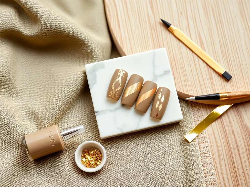 Paznokcie khaki i złoto – inspiracje, zdobienia i porady