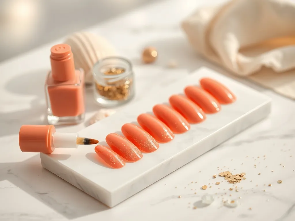 Paznokcie koralowe z brokatem – inspiracje i pomysły na manicure