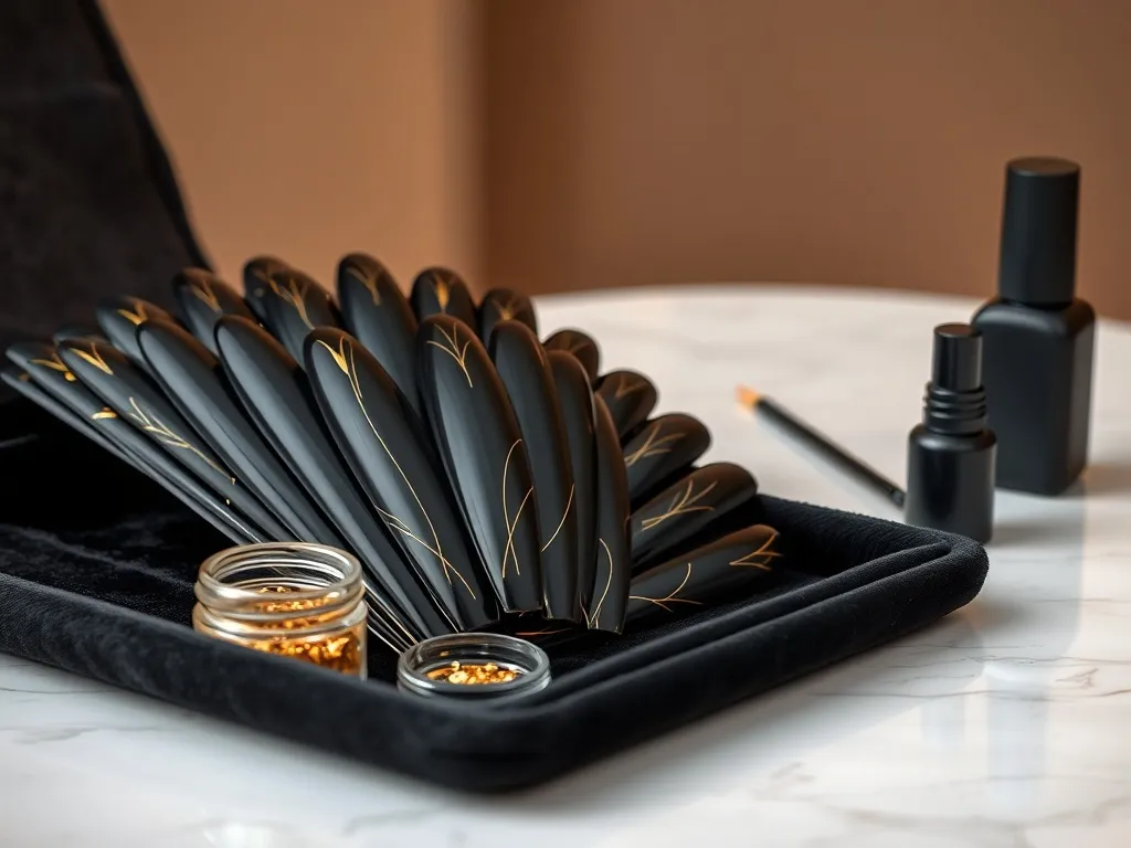 Paznokcie czarne ze złotym – inspiracje i pomysły na manicure